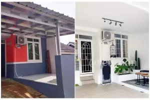 Tadinya tempat nonton kini jadi ruang tamu estetik, transformasi teras rumah subsidi ini bikin takjub
