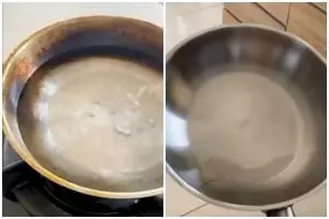 Trik bersihkan kerak hitam di permukaan panci tanpa digosok sabun cuci piring, pakai 2 bahan dapur