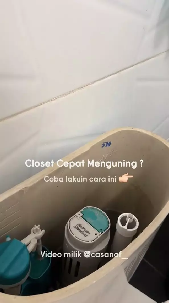 bersihkan tangki kloset duduk jadi tak mudah menguning © TikTok bersihkan tangki kloset duduk jadi tak mudah menguning © TikTok