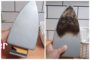 Trik hilangkan kerak gosong di setrika tanpa digosok sabun, cuma tambah 1 bahan masakan