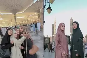 Dikenal circle solehah, 7 potret geng Butterfly kumpul di Madinah usai umrah