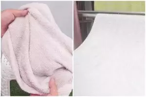 Trik ampuh cuci handuk dekil jadi bersih tanpa direndam air panas, pakai tambahan 1 bahan dapur