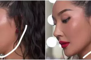Tak perlu sedot lemak, trik samarkan double chin ini bikin wajah tirus cuma dengan 1 produk makeup