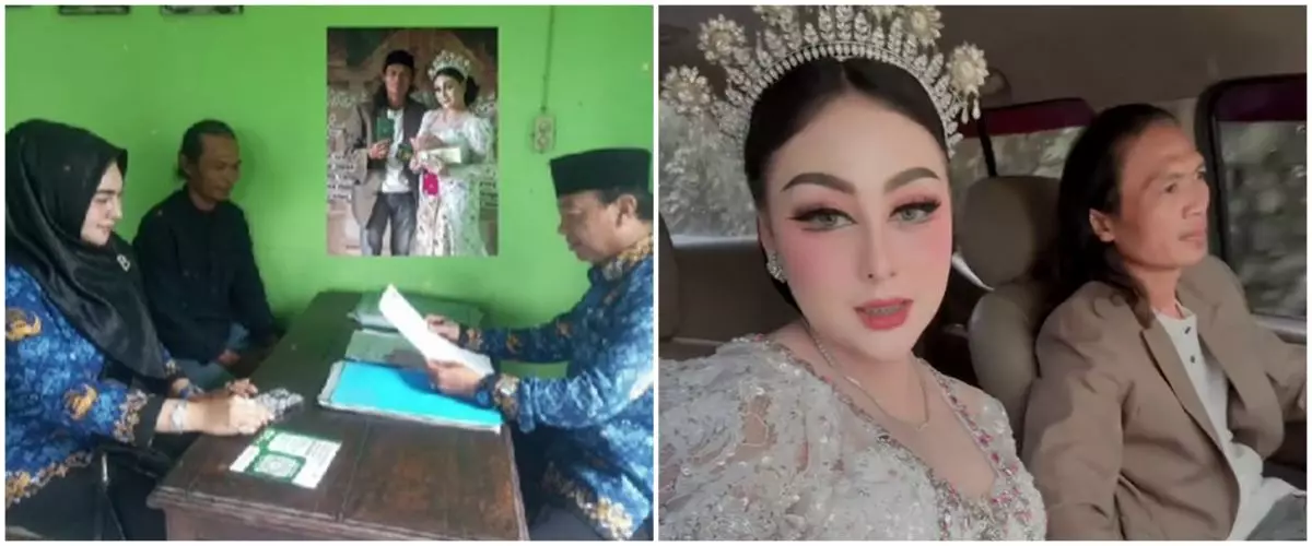 Digelar sederhana, pria Lamongan ini justru nikahi kekasihnya dengan mahar fantastis Rp999.999.999