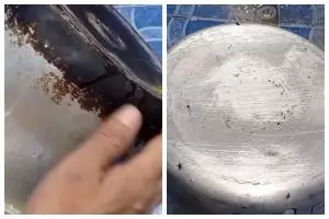 Cara ampuh hilangkan kerak gosong di pantat panci, cuma pakai limbah dapur