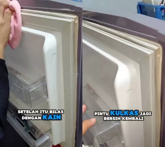 bersihkan pintu kulkas kotor berjamur jadi kinclong © Facebook bersihkan pintu kulkas kotor berjamur jadi kinclong © Facebook