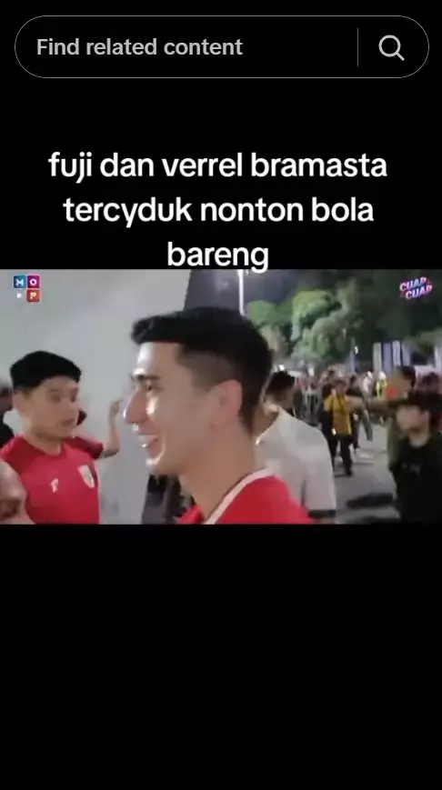Verrell nonton Indonesia vs Bahrain bareng Fuji © berbagai sumber