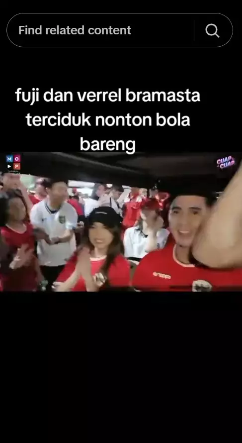 Verrell nonton Indonesia vs Bahrain bareng Fuji © berbagai sumber