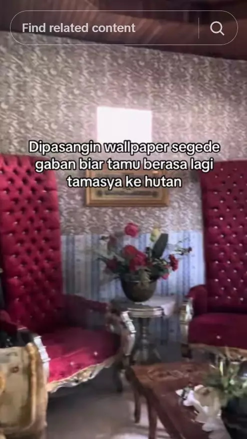 interior ruang tamunya dengan konsep nabrak © TikTok