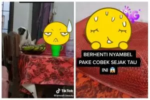 Emak-emak ini perlihatkan fungsi lain cobek batu alih-alih dipakai menghaluskan, kreatif layak dicoba