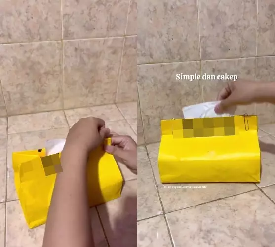 bikin tempat tisu hanya pakai barang bekas © TikTok