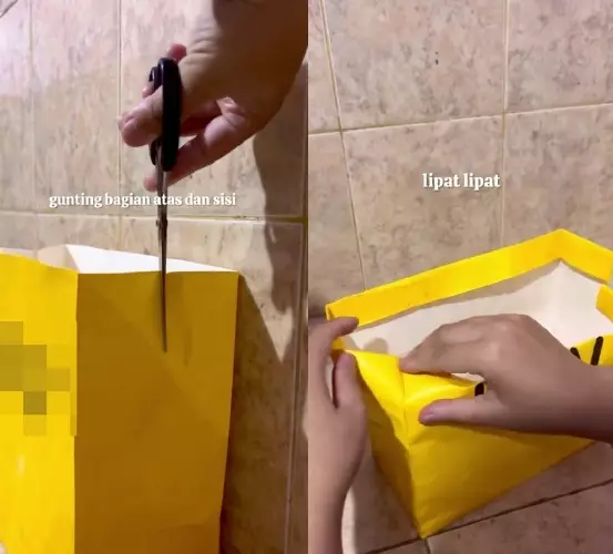 bikin tempat tisu hanya pakai barang bekas © TikTok