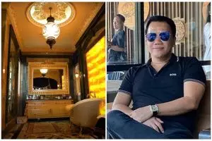 Dulu pedagang pasar kini jadi crazy rich punya kamar mandi mewah, 9 potretnya ada TV di balik cermin