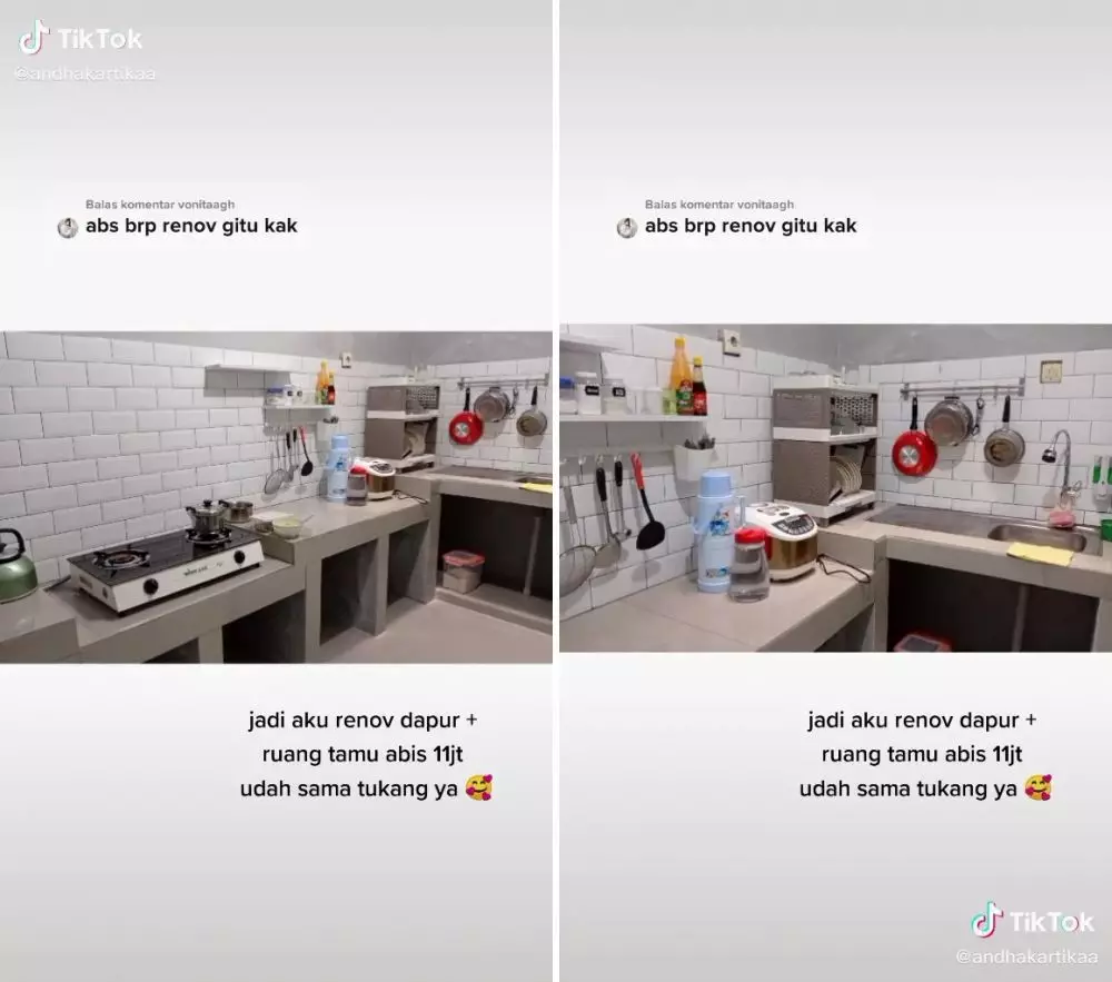 renovasi dapur 70an © TikTok