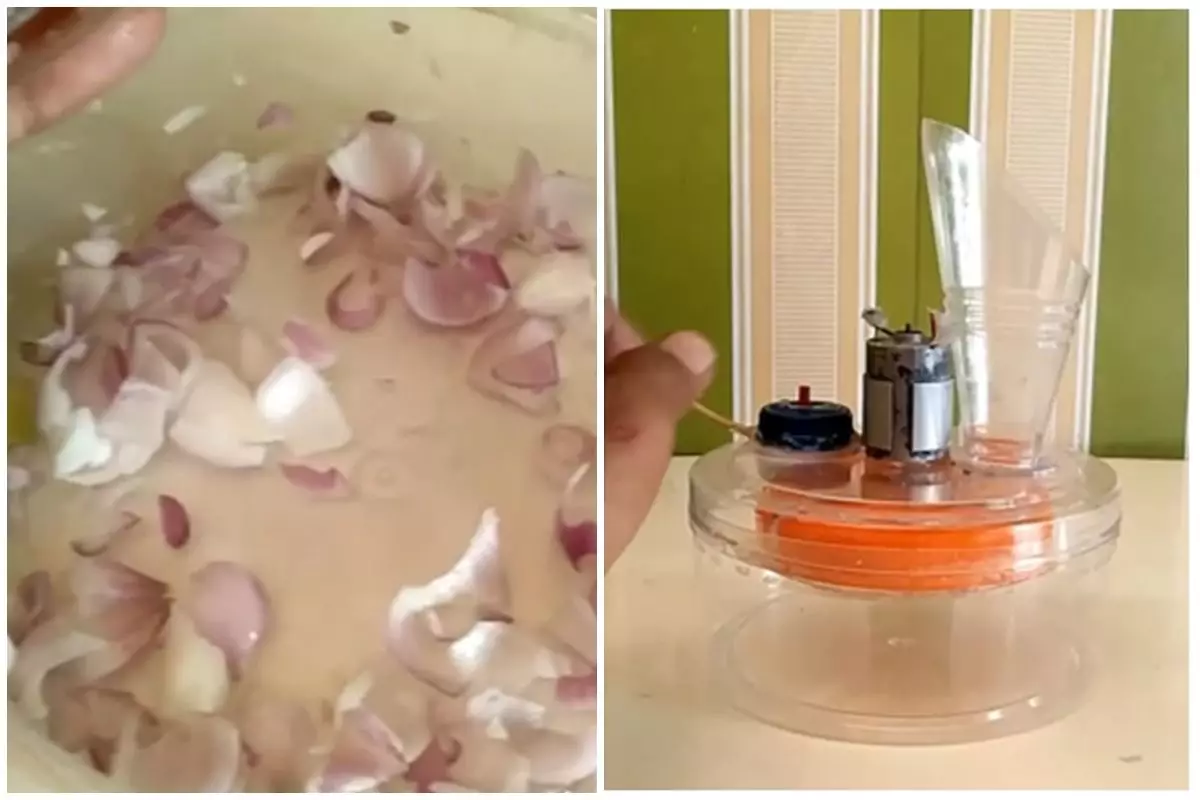Trik bikin alat pengiris bawang otomatis cuma modal toples bekas, masak jadi semakin praktis