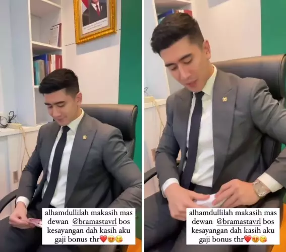 verrel bagi-bagi thr ke karyawan © 2025 Instagram