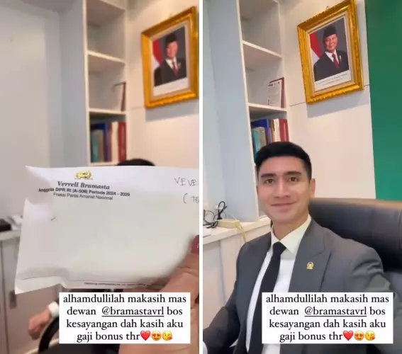 verrel bagi-bagi thr ke karyawan © 2025 Instagram