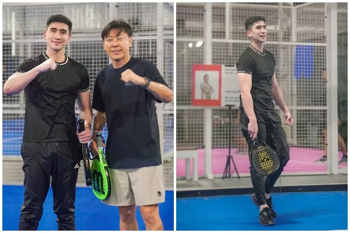 Verrell Bramasta kompak main Padel bareng Shin Tae-yong, ini 9 momennya ternyata didampingi Fuji