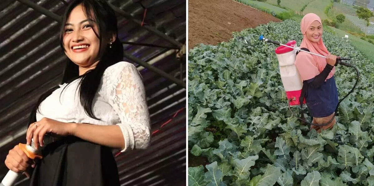 10 Potret dulu dan kini Novi Listiana, pedangdut yang viral hijrah dan jadi petani di lereng gunung