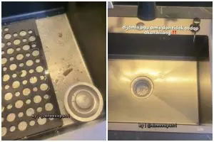 Trik agar wastafel kembali bersih tak bau sisa makanan, jadi kesat lagi dengan 1 peralatan mandi