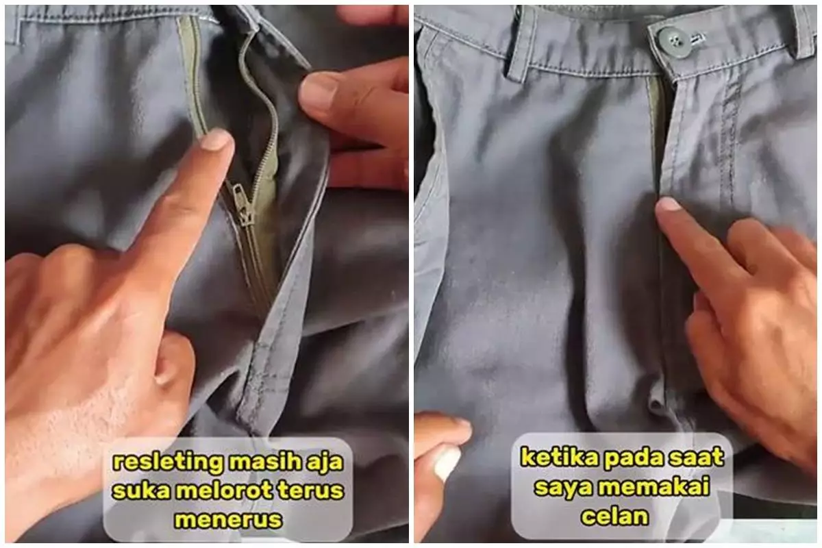 Trik mudah perbaiki resleting celana tak mau tertutup cuma pakai 1 alat dapur