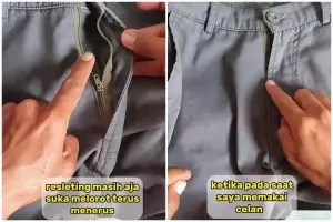 Trik mudah perbaiki resleting celana tak mau tertutup cuma pakai 1 alat dapur