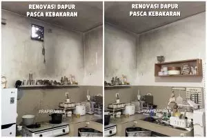 Tampilan dapur usai kebakaran bikin nyesek, 9 potretnya usai makeover jadi estetik pas buat ngonten