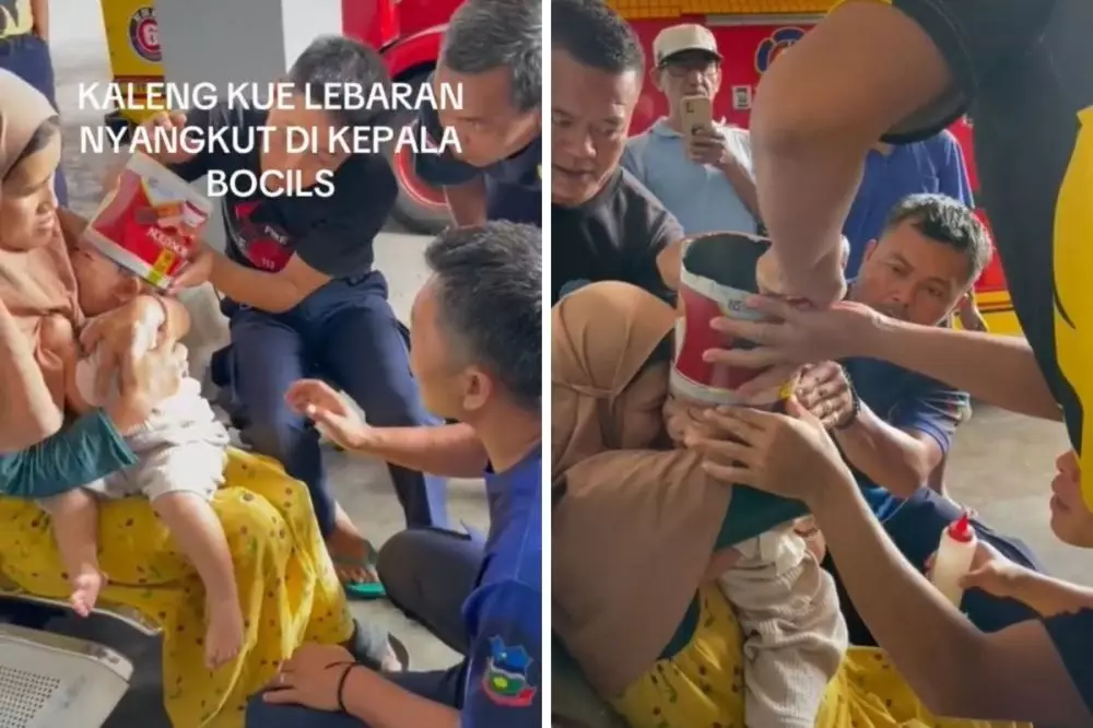 kepala balita nyangkut kaleng kue lebaran  © 2025 TikTok kepala balita nyangkut kaleng kue lebaran  © 2025 TikTok