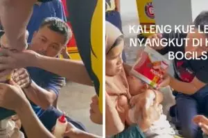 Viral kepala balita nyangkut di kaleng kue Lebaran, Damkar turun tangan, momen evakuasinya dramatis