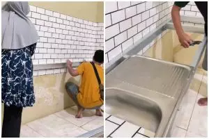 9 Potret dapur mungil dimakeover cuma modal Rp200 ribu jadi estetik, cocok untuk kaum mendang-mending