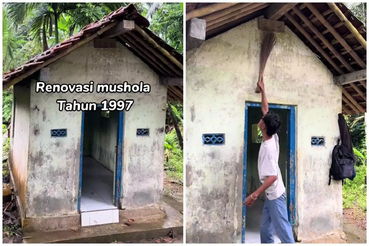 Aksi anak muda renovasi musala kumuh berusia 27 tahun ini bikin salut, ini 9 potret hasilnya