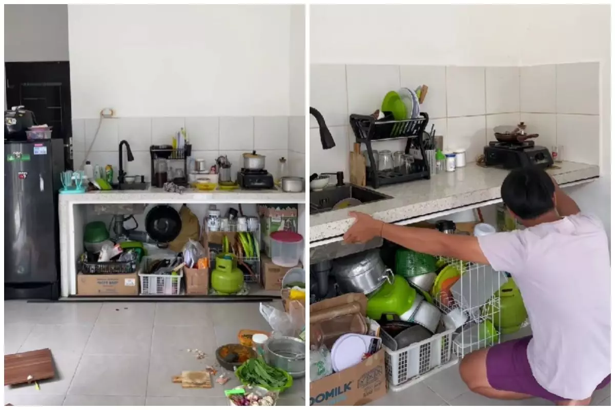 Modal nggak sampai 1 juta, makeover dapur hemat bujet ini tampilannya jadi mewah, ini 9 potretnya
