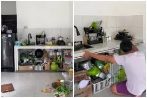 Modal nggak sampai 1 juta, makeover dapur hemat bujet ini tampilannya jadi mewah, ini 9 potretnya