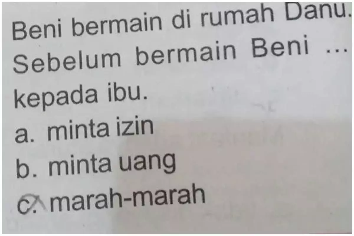 11 Jawaban kocak siswa saat menjawab soal pilihan ganda, auto dapat nilai jelek