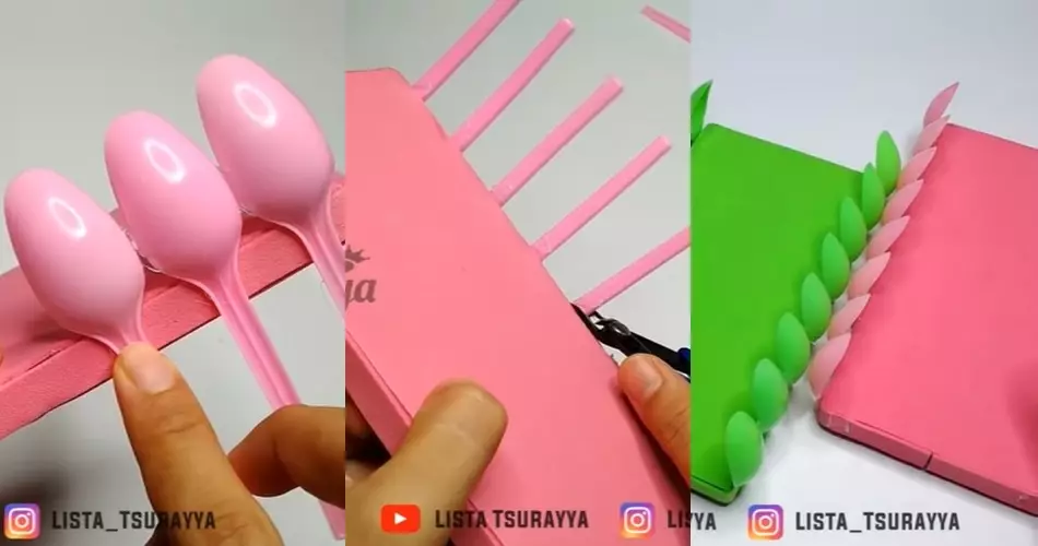 Cara bikin rak bumbu dari sendok bekas © YouTube Cara bikin rak bumbu dari sendok bekas © YouTube