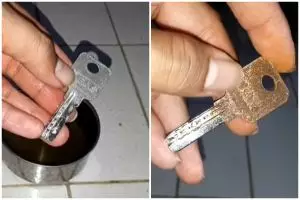 Trik mudah hilangkan noda karat di kunci ala bapak-bapak, tak perlu diamplas cuma pakai 1 bahan dapur