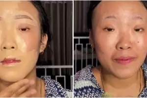 Mahasiswa bermata sayu ini jadi flawless saat wisuda usai dirias MUA, hasil makeupnya bikin makin pede