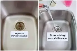 Tanpa perlu dibongkar, ini trik efektif atasi wastafel mampet dengan tambahan 2 bahan dapur