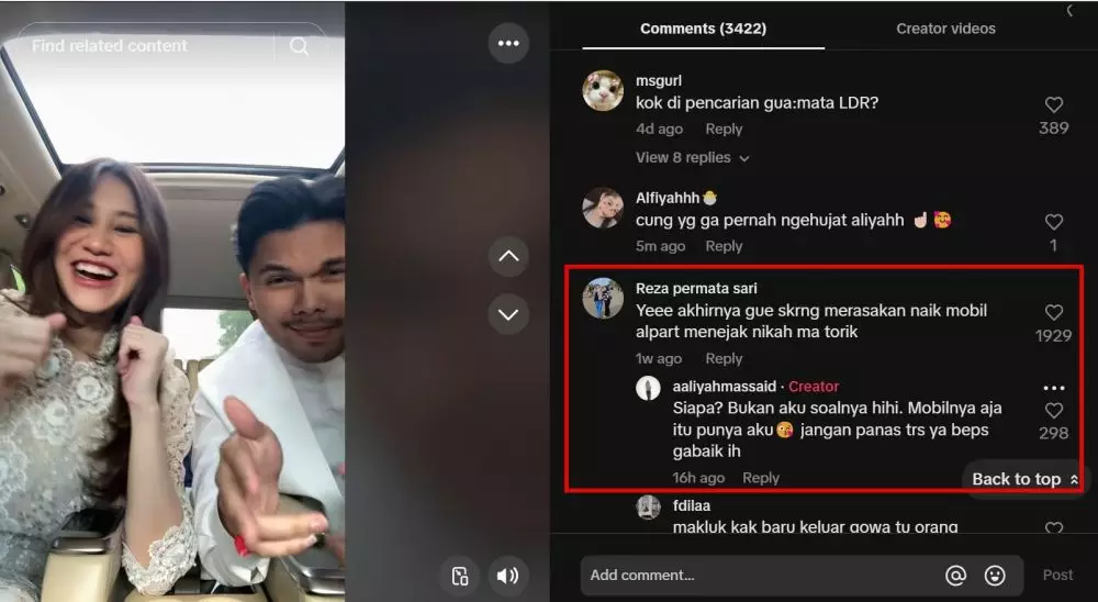 Aaliyah Massaid dicibir numpang Alphard © TikTok