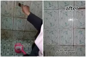 Kotoran luruh seketika tanpa disikat, begini trik bersihkan noda di dinding keramik kamar mandi