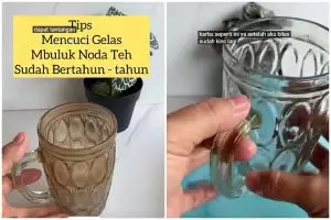 Trik menghilangan kerak di gelas kaca, kembali kinclong pakai tambahan 1 bahan dapur