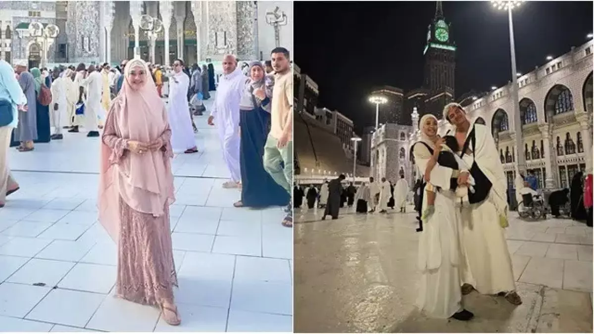 Potret bahagia 7 seleb merayakan Lebaran 2025 di Tanah Suci, Bella Saphira tampil anggun berhijab