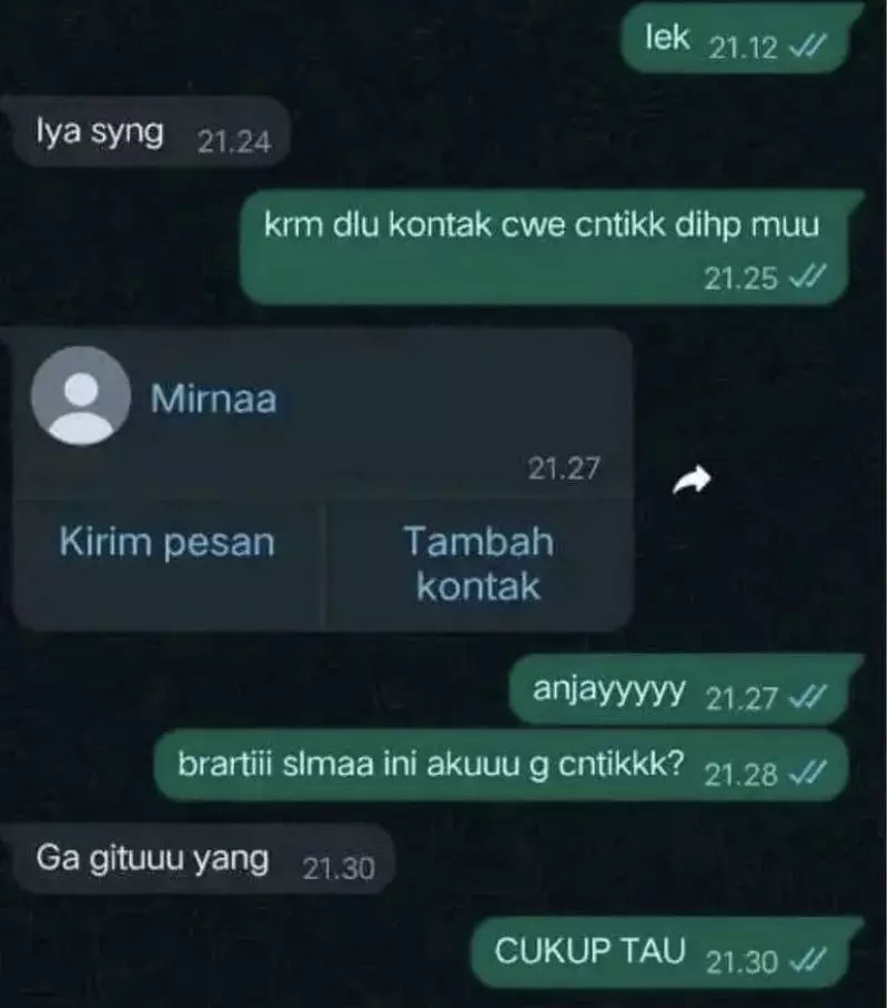 jawaban kode lucu chat © 2025 Instagram