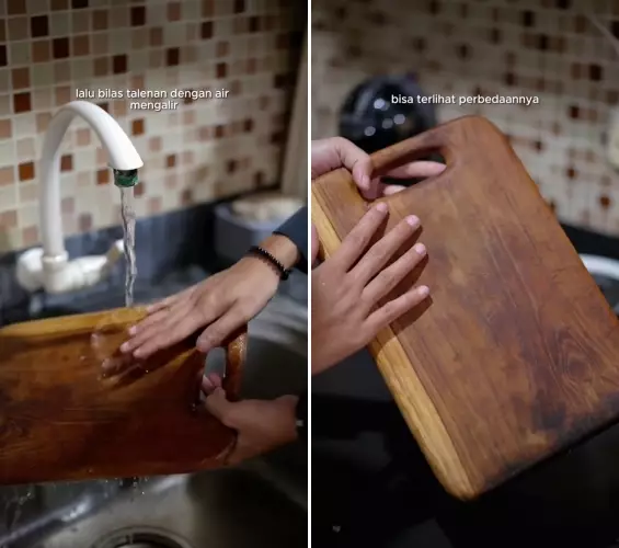 cuci talenan kayu pakai lemon dan garam © 2025 TikTok
