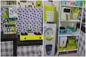 Tampilan awalnya sederhana, 11 potret dapur mungil serba hijau usai makeover ini glow up pol