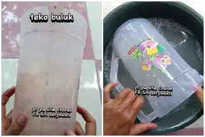 Dari buluk jadi kinclong seperti baru, ini trik bersihkan teko plastik pakai tambahan 1 bahan dapur