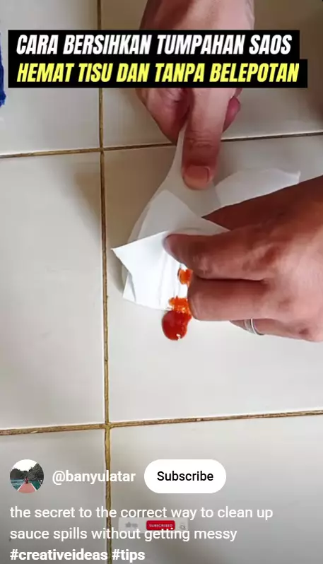 Trik bersihkan tumpahan saus di lantai tanpa dipel sabun, cuma butuh 1 alat dapur berbagai sumber Trik bersihkan tumpahan saus di lantai tanpa dipel sabun, cuma butuh 1 alat dapur berbagai sumber