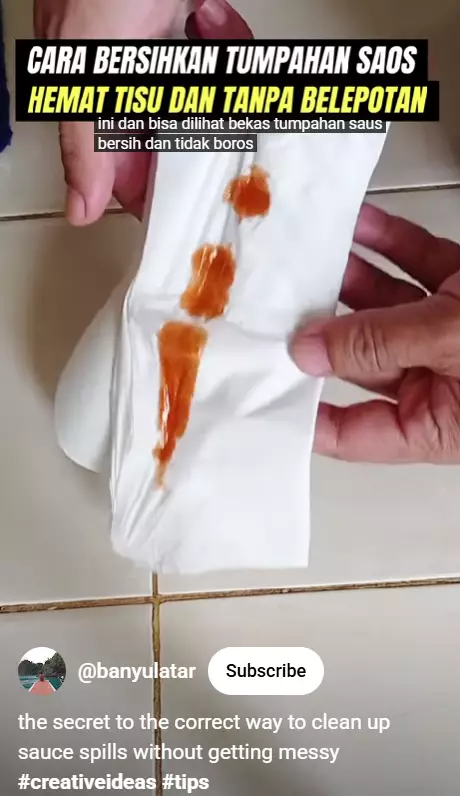 Trik bersihkan tumpahan saus di lantai tanpa dipel sabun, cuma butuh 1 alat dapur berbagai sumber Trik bersihkan tumpahan saus di lantai tanpa dipel sabun, cuma butuh 1 alat dapur berbagai sumber