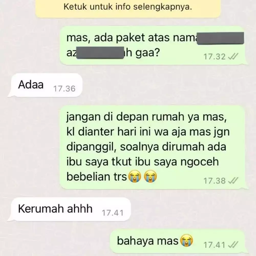 jawaban customer ditanya alamat kurir © 2025 X
