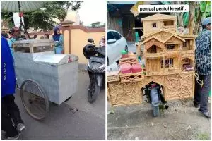 11 Potret lucu gerobak penjual pentol ini bentuk dan tulisannya bikin cengar-cengir seharian